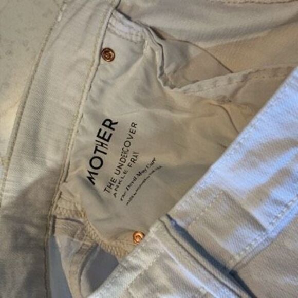 Mother Superior The Undercover Ankle Fray Jeans Sz 27 White Stretch - Picture 3 of 10